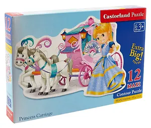 Пазл MAXI. Карета принцессы. 12 элементов. 47х33см. -Польша: Castor, (Castorland Puzzle). 718 303829