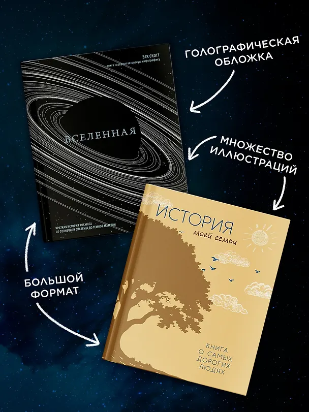 Книга Большой подарок для школьника. Сборный комплект в коробе из 2-х книг (история моей семьи + вселенная) (Зак Скотт) — 4
