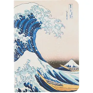 Записная книжка А7 30л кл. "Хокусай. Большая волна" сшивка, тонир.блок