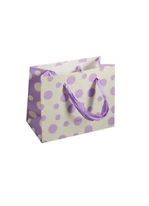 Пакет подарочный бумажный А6 11*14*6,5 "Сиреневые круги",жен., белый, мат. ламинат, Хансибэг