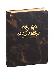 Ежедневник недатированный "Мрамор"А5, 160 листов, черное золото