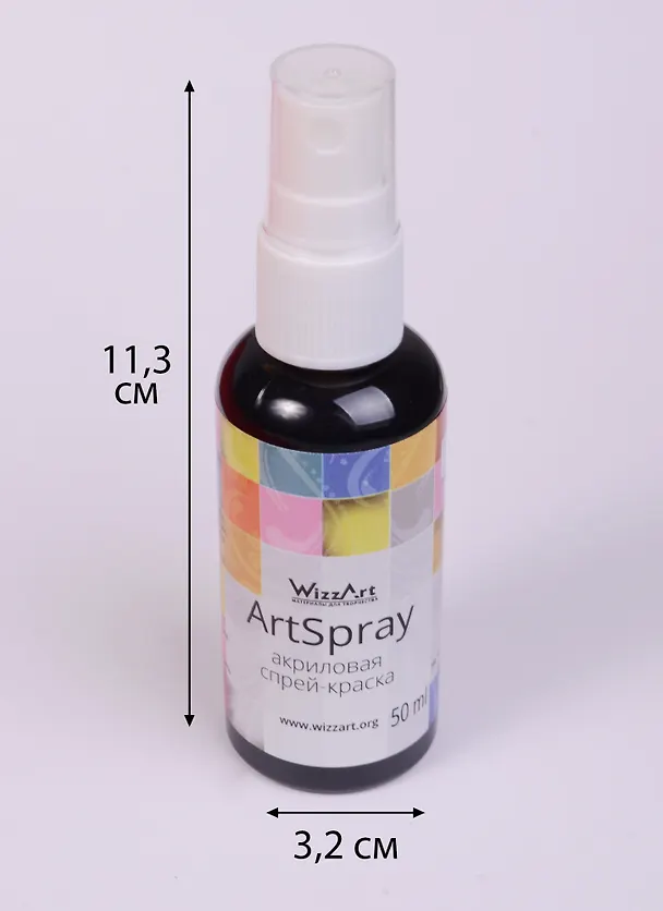 ArtSpray Акриловая спрей-краска Черный уголь (ST39) (флакон) (50мл) (WizzArt) 2592634 — 2