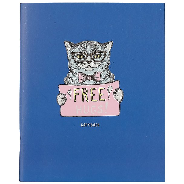 Тетрадь общая «Blue. Free hugst», 48 листов в клетку, А5 - Paper Art 252466 — 1
