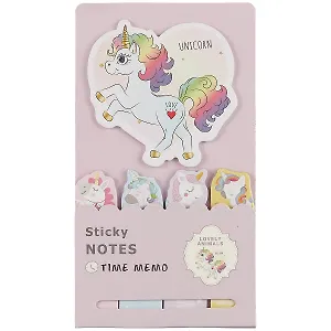 Самоклящиеся закладки «Единорог», 4 цвета