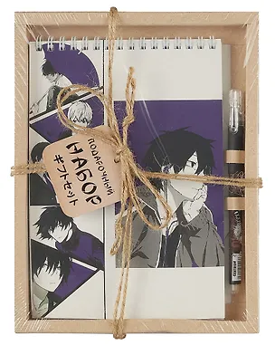 Книга для записей А5 60л "Аниме. Сиреневый" +ручка шариковая синяя, подар.уп. 3020191