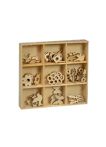 Набор деревянных элементов для творч. Весна (DT-003) (45шт) (Рукоделие) (коробка)