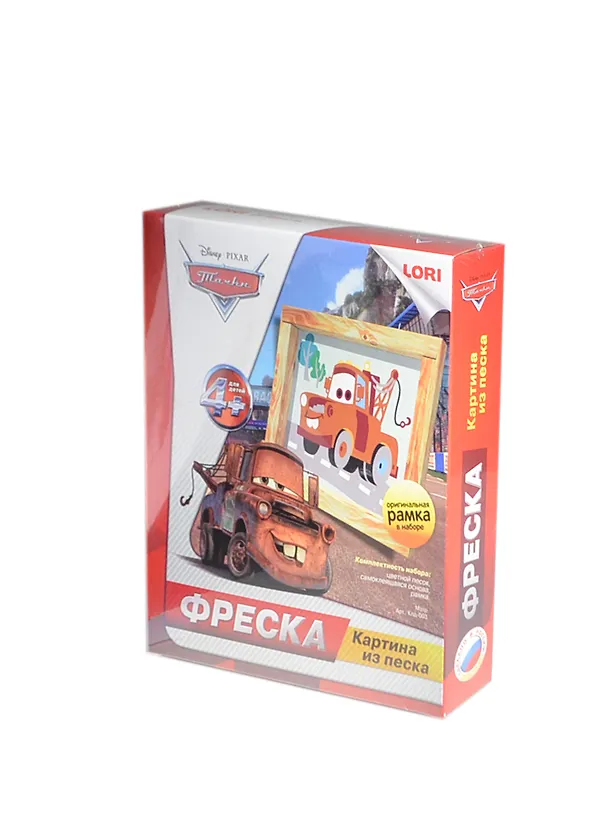 Фреска Картина из песка Disney Тачки Мэтр (Кпд-003) (+рамка) (LORI) (набор для творчества) (4+) (коробка) 2418725 — 1
