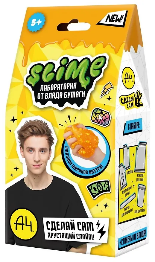 Игрушка для детей старше 5-и лет модели "Slime лаборатория" Влад А4, Crunch slime 100 г 3042243 — 1