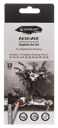 Карандаши ч/гр 12шт "ArtMate" 4H,3H,2H,H,B,2B,3B,4B,5B,6B,7B,8B, к/к, ACMELIAE 3100411