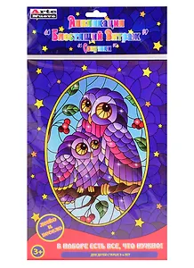 Набор для творчества Arte Nuevo  Аппликация Блестящий витраж  Совушки DT-1040-10V