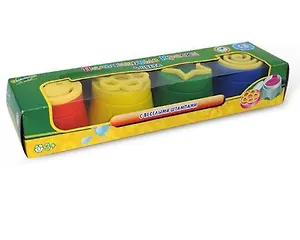 Краски, 4цвета, для рисования пальцами, со штампиками, Развивашки