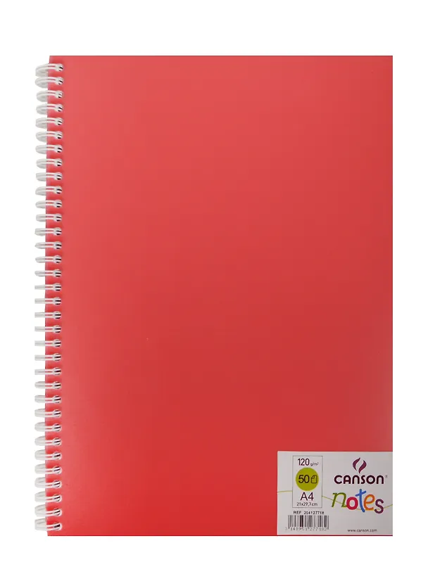 Блокнот для эскизов А4 50л "Notes" 120г/м2, роз.пласт.обл, спираль, Canson 237326 — 1