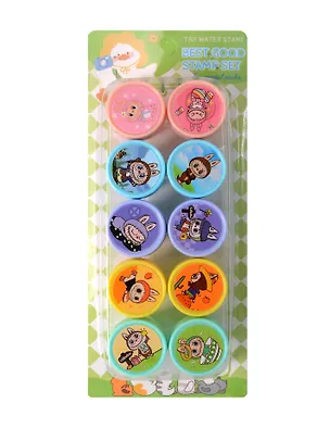 Штампик детский с картинками, размер 2,5х3,6 см, набор 10 шт, картинка штампа совпадает с картинкой на крышке, блистерная упаковка 3119775