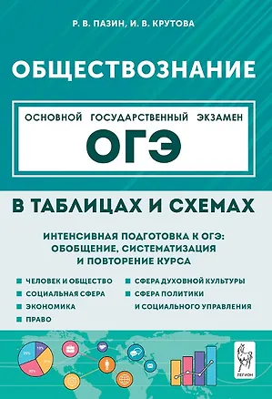 Книга ОГЭ. Обществознание в таблицах и схемах. 9 класс. Интенсивная подготовка к ОГЭ: обобщение, систематизация и повторение курса (Ирина Крутова, Роман Пазин)