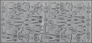 Контурные наклейки Детская одежда (1.4001) (лист) (серебро) (10х23см)