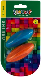 Ластики 02шт "Colorful" синт.каучук, цветное ассорти, блистер, Silwerhof