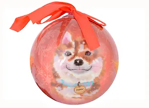 Елочный шар НГ Сиба-ину (пластик) (7,5 см) (ПВХ Бокс)