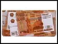 Пенал с зажимом "5000 рублей" 12*20см пластик 491608