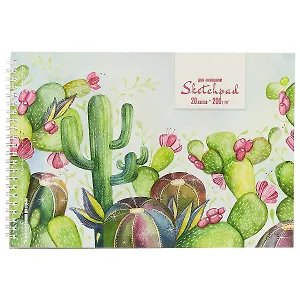 Скетчбук для акварели «Цветущие кактусы» 20 листов, А4