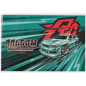 Альбом для рисования Феникс+, "Зеленое авто", А4, 12 листов