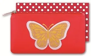 Пенал школьный Феникс+ "Бабочка на красном" без наполнения, 20 x 10 см