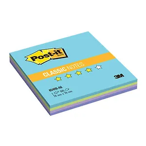 Бумага для заметок с клеевым краем Post it, 76х76мм, радуга акватик (голубой), 4цв., 100л., 654-RB-AQ-RU