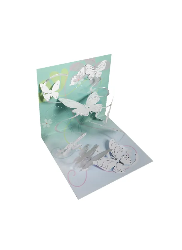 3D открытка Бабочки (Silver Batterflies) (квадрат) (633) (14,5х14,5) 2434800 — 1