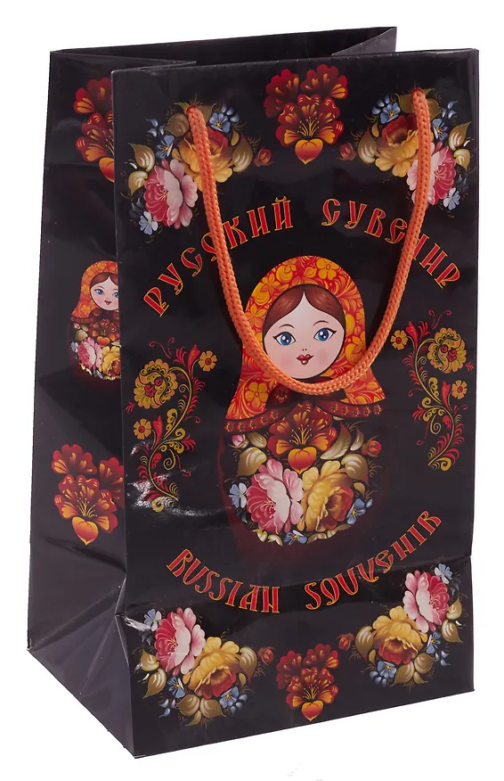 Пакет Вира-М "Матрешки хохлома" ламин. глян. 14*24*10 в асс. 307553 — 2