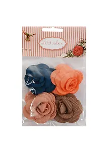 Набор д/творчества Набор бант-роза микс 2 5см 4шт (розовый тепло-роз. светло-коричн. темно-син.) (A-1-5)