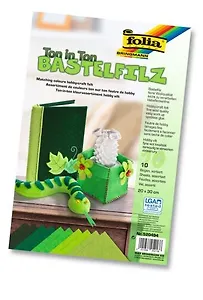 Набор фетра для поделок 10 листов (520494) (20х30см) (зеленый) (упаковка)