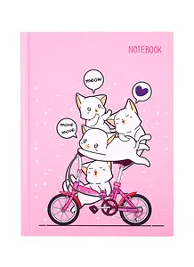 Записная книжка А6 64л кл. "Котята" 7БЦ, мат.ламинация, выб.лак., блестки «Золото»