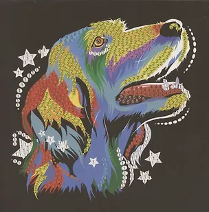 Алмазная мозаика MAZARI Открытка своими руками Радужный пес 15х15 см, ОПП-упаковка 2796464