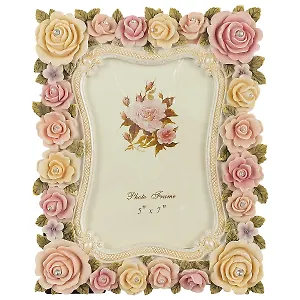 Фоторамка Цветы со стразами (21х26х2) для фото 12х18)  (504-075)