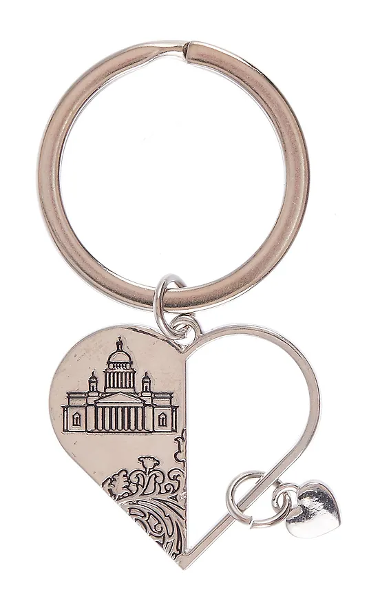Брелок сердце с сердечком СПб. Исаакий 3120820 — 2