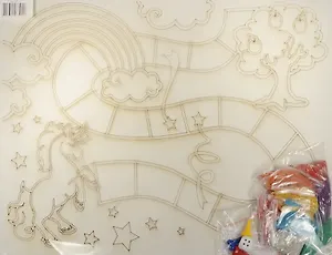 Песочная ходилка Волшебный лес (А3) (065) (Х01) (трафарет+цв. песок+кубик+фишки) (3+) (упаковка)