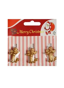 Набор прищепок декоративных, 3 шт, полистоун,ангел бронзовый