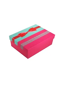 Коробка подарочная "Розовый атлас на мятном "  20*13*6см, декор. бант, розовый, картон, Хансибэг