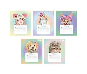 Тетрадь в линейку Listoff, "Милые зверята", 12 листов, в ассортименте 3033014