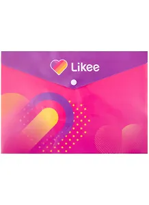 Папка-конверт А4 на кнопке "Likee" пластик