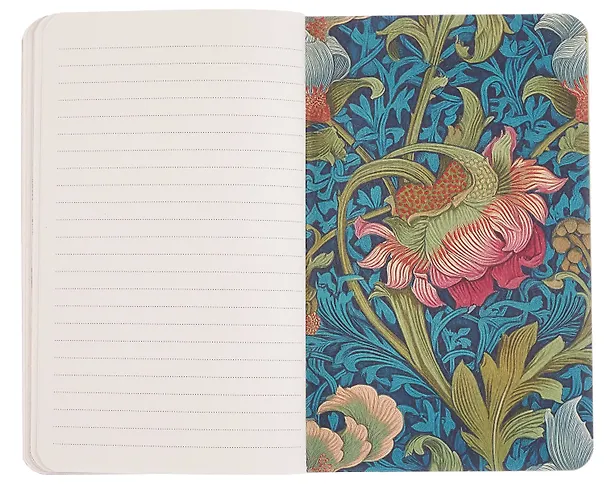 Книга для записей 130*210 32л "FLORA DESIGN. Inspired by William Morris (розовые и голубые цветы)" скрепка 3125593 — 9