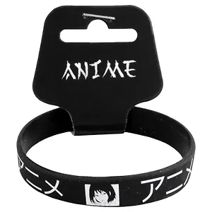 Браслет Аниме Девушка Дзё (черный) (силикон) (20,2 см)