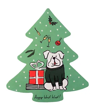 Открытка одинарная 13,6*12см Ёлочка. Бульдог 3071572