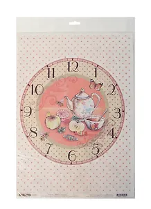 Рисовая бумага для декупажа Craft Premier Часы Чаепитие (28,2х38,4см) (25 г/м)