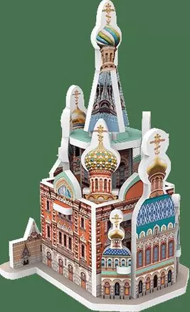 Сборная модель, 3D пазл Храм Спас на Крови,14 дет., 5,4*4,6*8,3см — 343238 — 1