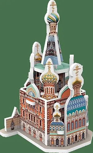 Сборная модель, 3D пазл Храм Спас на Крови,14 дет., 5,4*4,6*8,3см 343238 — 1
