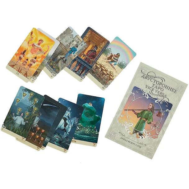 Книга Двустороннее Таро М. Филадоро, Л. Везерстоун  (78 двухсторонних карт + книга в коробе) (Массимилиано Филадоро, Лунаэ Везерстоун) — 3