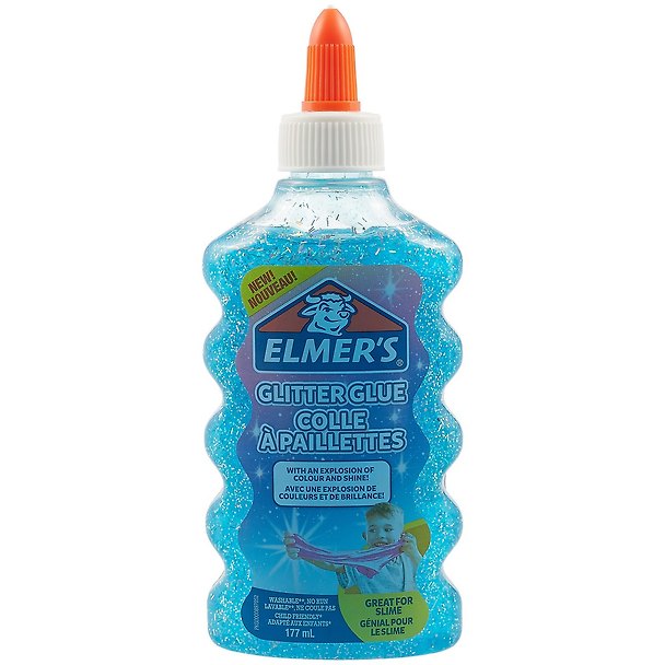 Клей для слаймов Elmers, 177 мл, с блёстками, голубой 253246 — 1