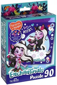 Пазл, Оригами Энчантималс 90эл. +браслетик, магнитик Besties (17,6х21см) 03551
