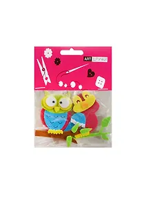 Набор из птиц Сова и воробей на ветках фетр (6069-14) (2шт) (упаковка/хедер)