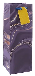 Пакет бутылочный 12*12*34,5 "Темный мрамор" бум.мат.ламинат